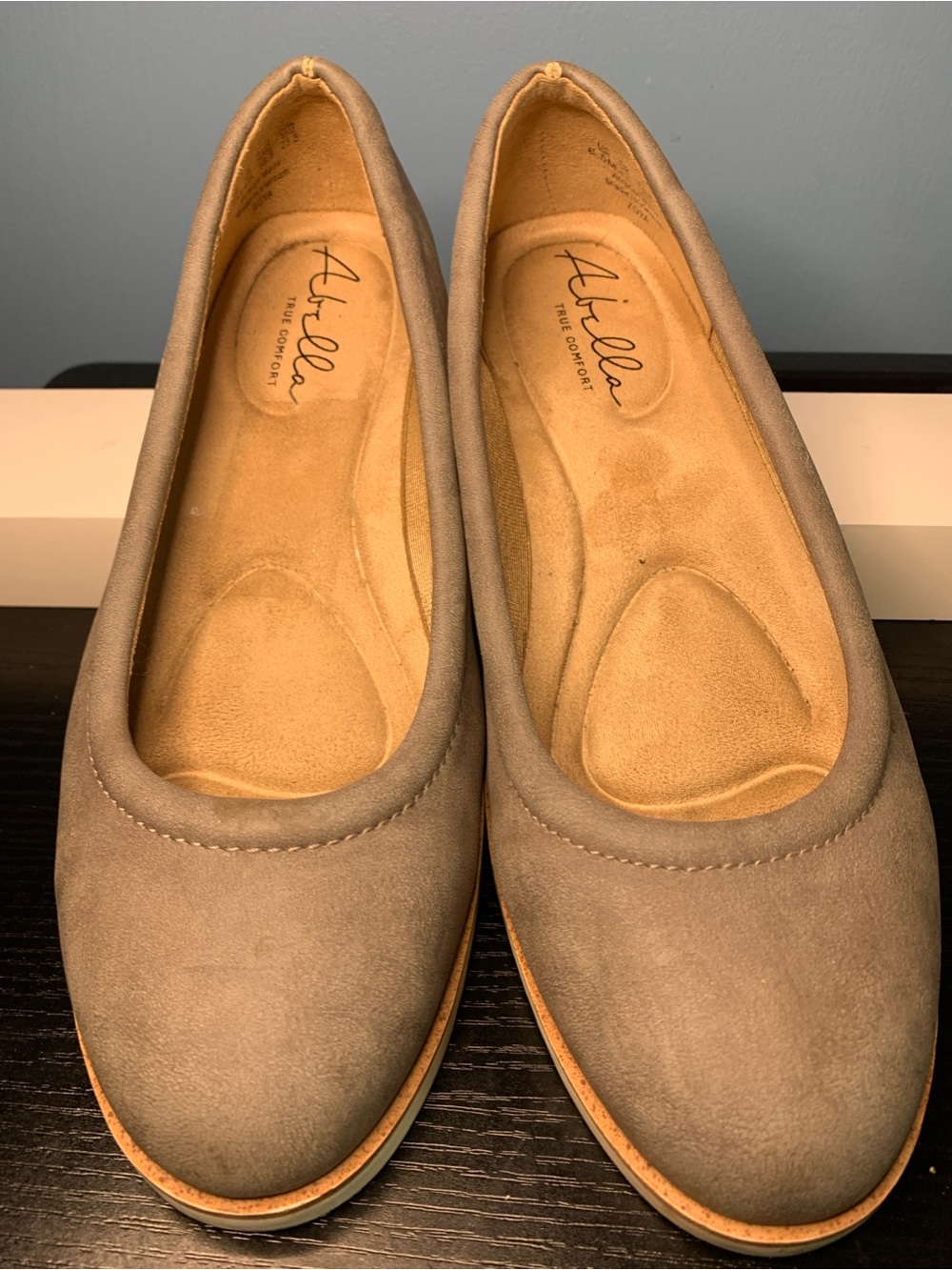 Abella Taupe Suede Slip-On Ballet Flats